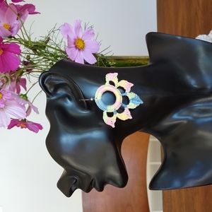 Lotus earrings in pastel "rainbow"